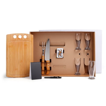 Kit Churrasco Personalizado 10 Peças Com Copo pra Cerveja SMKT-90079-BCO Brindes Personalizados