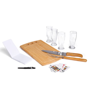 Kit Churrasco Personalizado 10 Peças Com Copo pra Cerveja SMKT-90079-BCO Brindes Personalizados