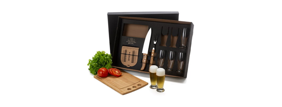 Kit Churrasco Personalizado 10 Peças Com jogo de Cartas SMKT-90054 Brinde Personalizado