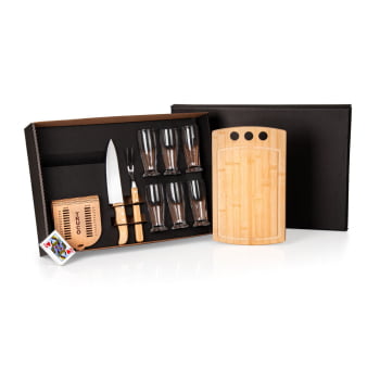 Kit Churrasco Personalizado 10 Peças Com jogo de Cartas SMKT-90054 Brinde Personalizado