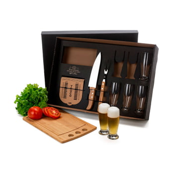 Kit Churrasco Personalizado 10 Peças Com jogo de Cartas SMKT-90054 Brinde Personalizado