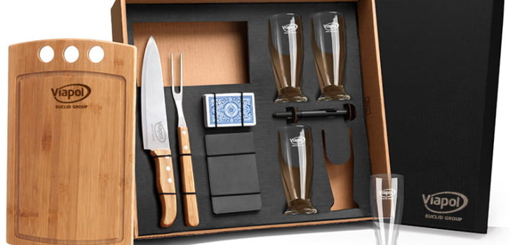 Kit Churrasco Personalizado 10 Peças Com jogo de Cartas SMKT-90079 Brindes Personalizados