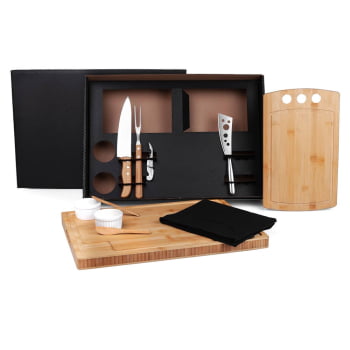 Kit Churrasco Personalizado 11 Peças Caixa Preta SMKT-90001 Brinde Personalizado