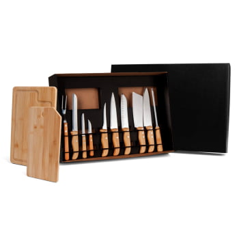 Kit Churrasco Personalizado 12 Peças Caixa Preta SMKT-90027 Brinde Personalizado