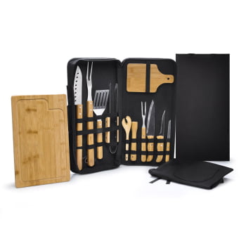 Kit Churrasco Personalizado 14 Peças Com Tábua para Caipirinha SMPB-00863 Brinde Personalizado