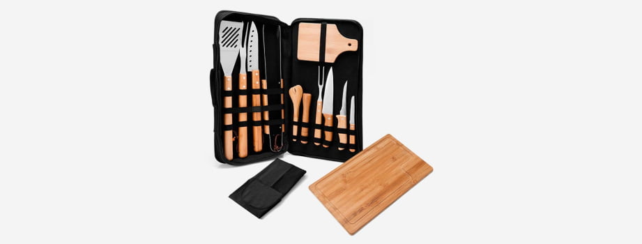 Kit Churrasco Personalizado 14 Peças Com Tábua para Caipirinha SMPB-00973 Brindes Personalizados