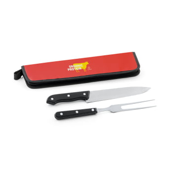 Kit Churrasco Personalizado 2 Peças SP94137 Estojo 210D Brindes Personalizados