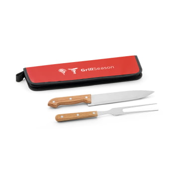 Kit Churrasco Personalizado 2 Peças SP94138 Estojo 210D Brinde Personalizado