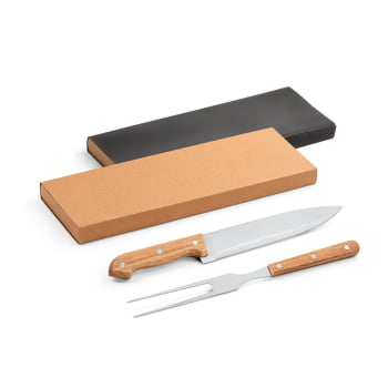 Kit Churrasco Personalizado 2 Peças SP94139 Caixa Kraft Brindes Personalizados