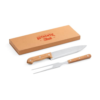 Kit Churrasco Personalizado 2 Peças SP94139 Caixa Kraft Brindes Personalizados