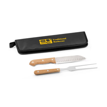 Kit Churrasco Personalizado 2 Peças SP94365 Estojo 210D Brindes Personalizados