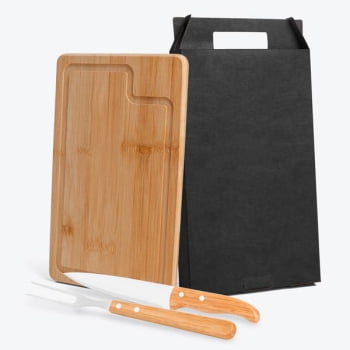 Kit Churrasco Personalizado 3 Peças Caixa Preta SMMB-19063 Brinde Personalizado