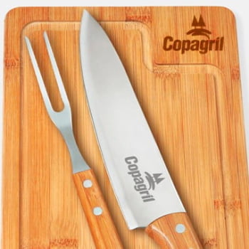 Kit Churrasco Personalizado 3 Peças Caixa Preta SMMB-19093 Brindes Personalizados