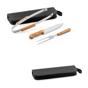 Kit Churrasco Personalizado 3 Peças SP94145 Estojo 210D Brinde Personalizado