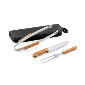 Kit Churrasco Personalizado 3 Peças SP94145 Estojo 210D Brinde Personalizado