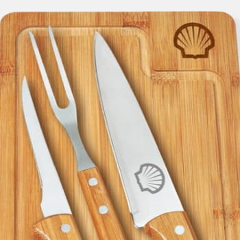 Kit Churrasco Personalizado 4 Peças Caixa Preta SMMB-19123 Brinde Personalizado