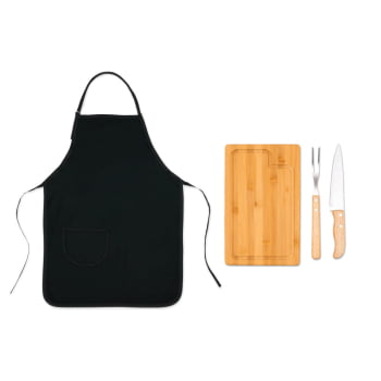 Kit Churrasco Personalizado 4 Peças Com Avental SMMX-19A66 Brinde Personalizado