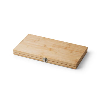 Kit Churrasco Personalizado 4 Peças SP94111 Caixa Bambu Brinde Personalizado