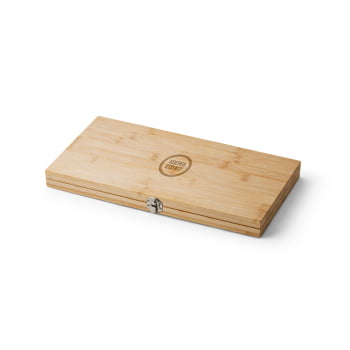 Kit Churrasco Personalizado 4 Peças SP94111 Caixa Bambu Brinde Personalizado