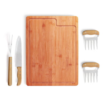 Kit Churrasco Personalizado 5 Peças Caixa Preta SMKT-90307 Brindes Personalizados