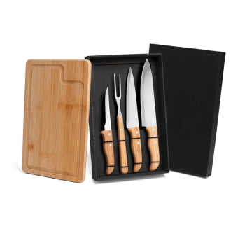 Kit Churrasco Personalizado 5 Peças Caixa Preta SMME-04833 Brinde Personalizado