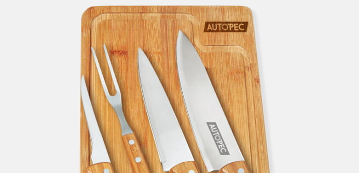 Kit Churrasco Personalizado 5 Peças Caixa Preta SMME-04833 Brinde Personalizado