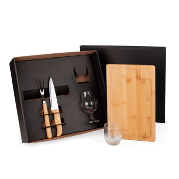 Kit Churrasco Personalizado 5 Peças Cerveja e Whisky SMKT-90032 Brindes Personalizados