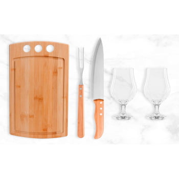 Kit Churrasco Personalizado 5 Peças Cerveja SMKT-90017 Brinde Personalizado