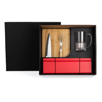 Kit Churrasco Personalizado 5 Peças com Caneca SMKT-9019Y Brinde Personalizado