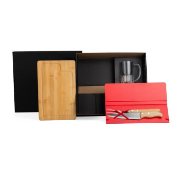 Kit Churrasco Personalizado 5 Peças com Caneca SMKT-9019Y Brinde Personalizado