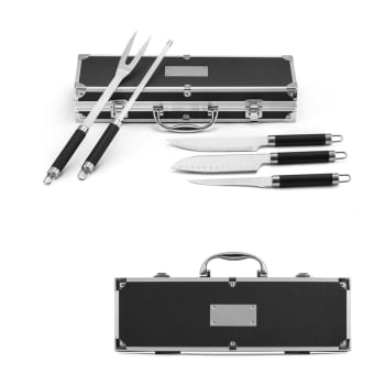 Kit Churrasco Personalizado 5 Peças SP94109 Estojo Alumínio Brindes Personalizados