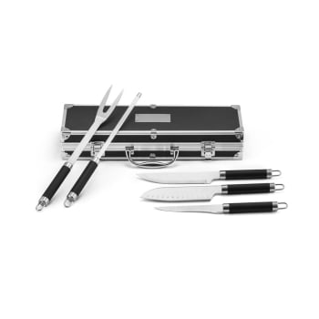 Kit Churrasco Personalizado 5 Peças SP94109 Estojo Alumínio Brindes Personalizados
