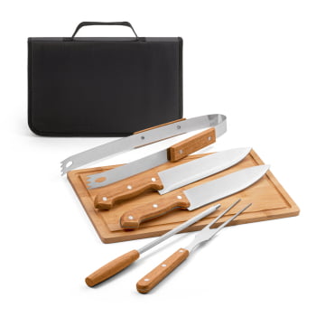 Kit Churrasco Personalizado 5 Peças SP94142 Estojo 210D Brinde Personalizado