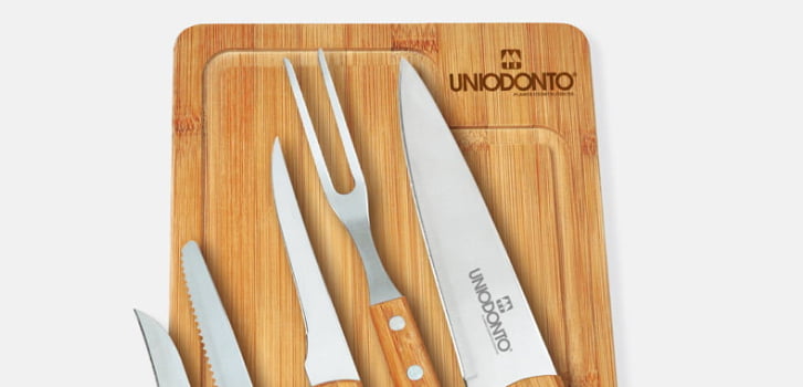 Kit Churrasco Personalizado 6 Peças Caixa Preta SMMB-19153 Brindes Personalizados