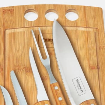 Kit Churrasco Personalizado 6 Peças Caixa Preta SMMB-21533 Brindes Personalizados