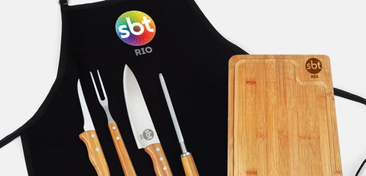 Kit Churrasco Personalizado 6 Peças Caixa Preta SMME-04823 Brinde Personalizado
