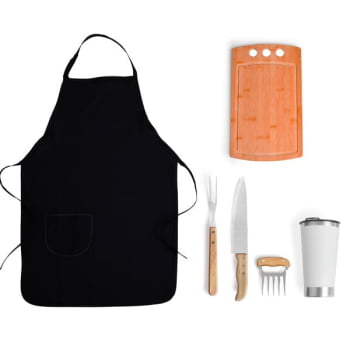 Kit Churrasco Personalizado 6 Peças Com Copo Térmico SMKT-90301 Brinde Personalizado