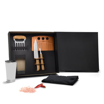 Kit Churrasco Personalizado 6 Peças Com Copo Térmico SMKT-90301 Brinde Personalizado