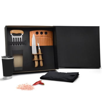 Kit Churrasco Personalizado 6 Peças Com Copo Térmico SMKT-90303 Brindes Personalizados