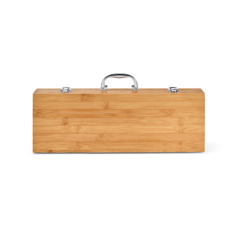 Kit Churrasco Personalizado 6 Peças SP93844 Caixa Bambu Brinde Personalizado