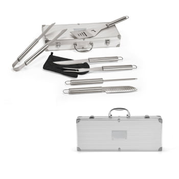 Kit Churrasco Personalizado 6 Peças SP93845 Estojo Alumínio Brindes Personalizados