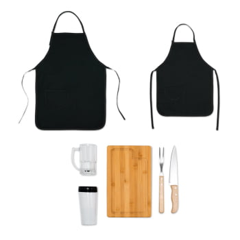 Kit Churrasco Personalizado 7 Peças Com Avental SMKT-90466 Brindes Personalizados