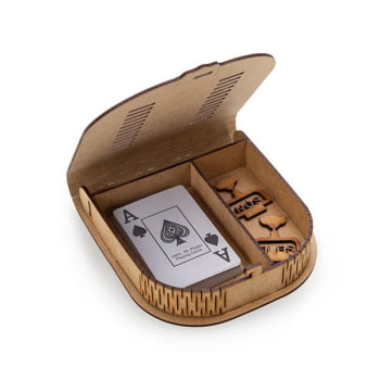Kit Churrasco Personalizado 8 Peças Com jogo de Cartas SMKT-90076 Brinde Personalizado