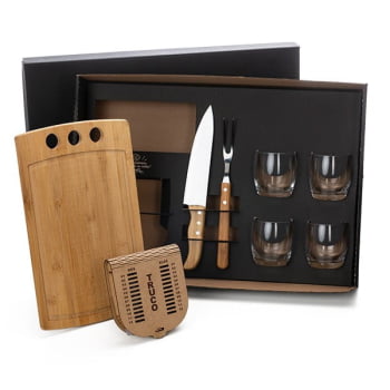 Kit Churrasco Personalizado 8 Peças Com jogo de Cartas SMKT-90076 Brinde Personalizado