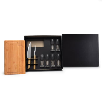 Kit Churrasco Personalizado 9 Peças Caixa Preta SMKT-9024H Brindes Personalizados