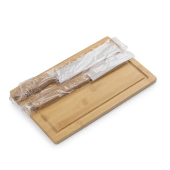 Kit Churrasco Personalizado Bambu e Inox 3 Peças ASIKC0200 Brinde Personalizado