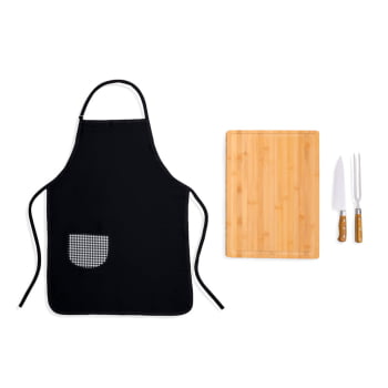 Kit Churrasco Personalizado Bambu e Inox 4 Peças SMME-46373 Brindes Personalizados