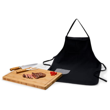 Kit Churrasco Personalizado Bambu e Inox 4 Peças SMME-46373 Brindes Personalizados