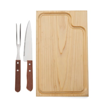 Kit Churrasco Personalizado Caixa Kraft 3 Peças X14565N Brinde Personalizado