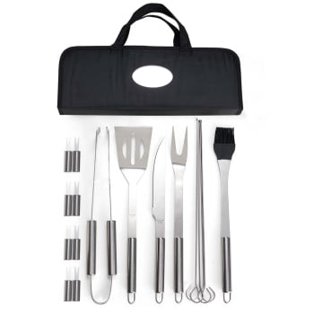 Kit Churrasco Personalizado Estojo de Nylon 17 Peças X01906 Brinde Personalizado